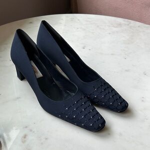 Talbots fabric Navy‎ Blue Women's Heels